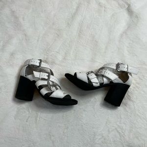 Faux Leather Heeled Sandals